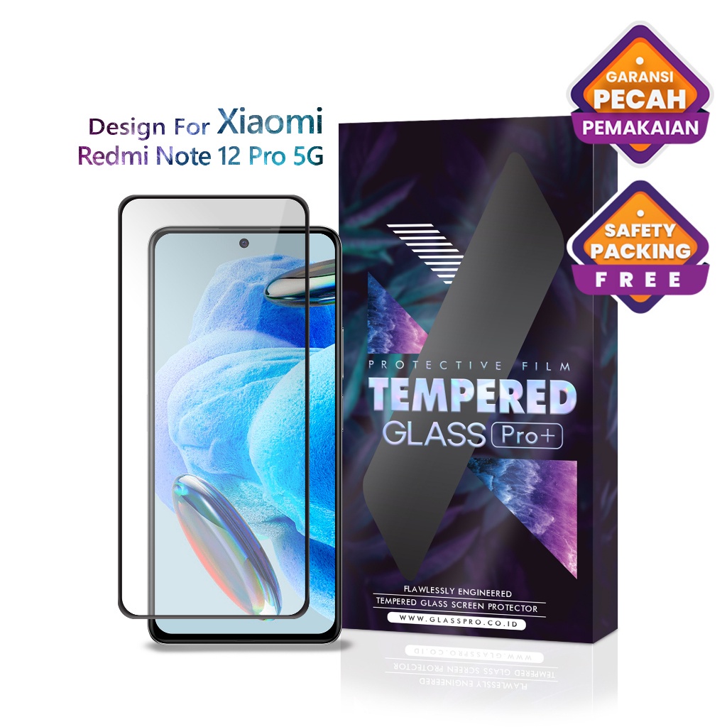 Tempered Glass Xiaomi Redmi Note 12 Pro 5G Full Cover - Premium Glass Pro