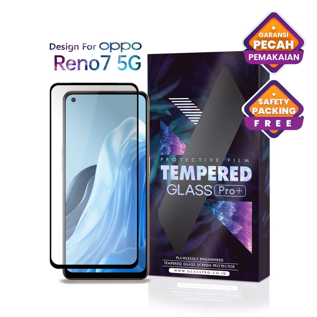 Glass Pro Tempered Glass Oppo Reno7 5G Reno 7 5G Full Cover - Premium