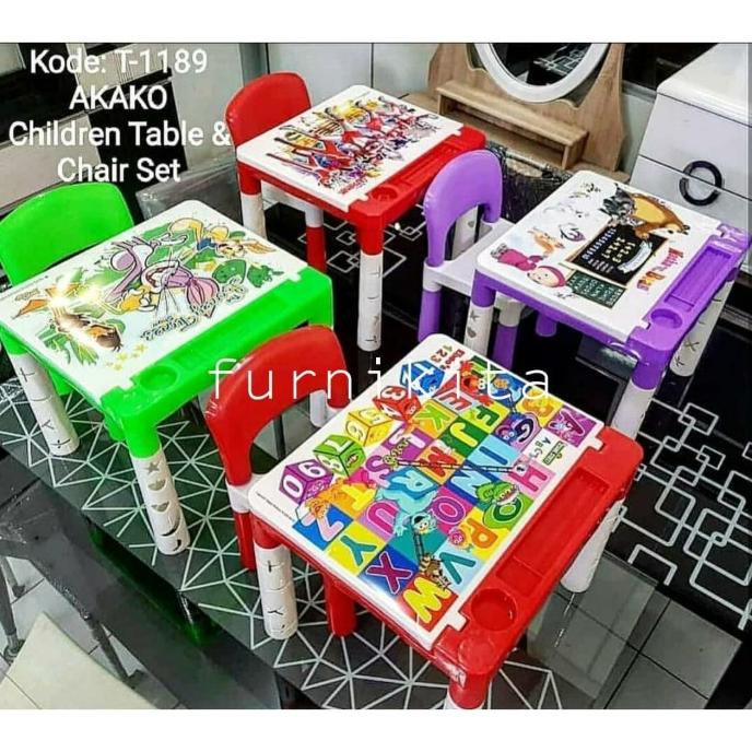 MEJA KURSI BELAJAR ANAK SET AKAKO KARAKTER