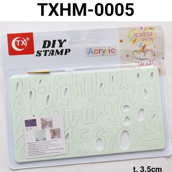 

TERLARIS TXHM-0005 Cetakan fondant stamp stempel akrilik huruf kecil angka