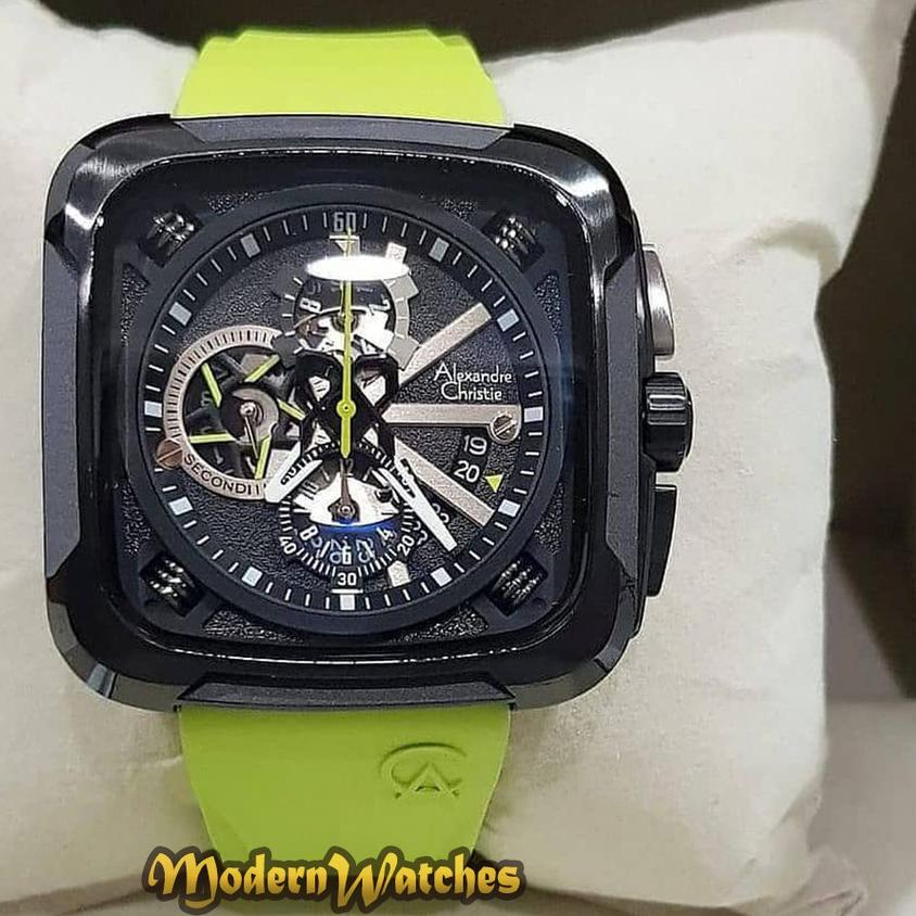 Jam Tangan Pria Terbaru Alexandre Christie Ac 6577 U Navy Blue Hitam Merah Red Bla Karet Alexander S