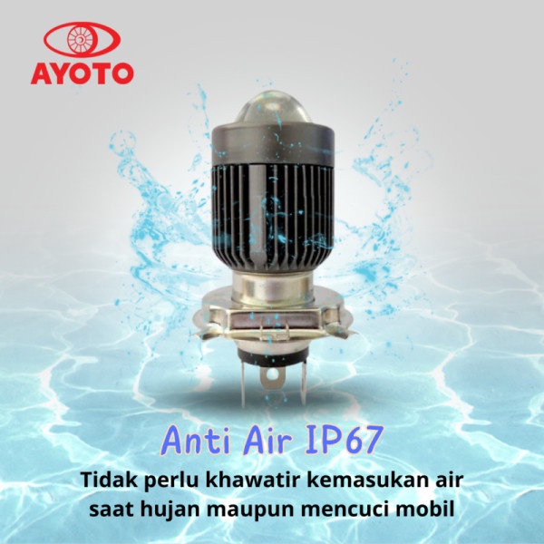 Terlaris Lampu Led Utama Motor Projector Laser Ayoto M3A Pro H4 Hi/Lo Ac Dc Pnp