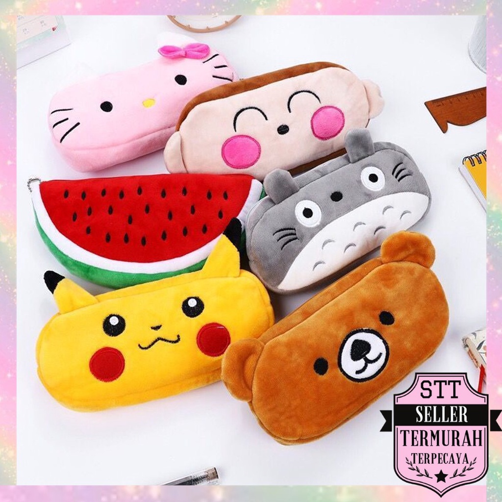 

STT Pouch Aksesoris Kosmetik Karakter Lucu tempat pensil karakter kotak pensil