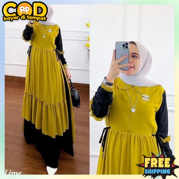 Gsmis Korean Style Gais Long Dress Murah Buju Muslem Syarii Games Cwek Remaja Gamus Dres Maxy Hamis 