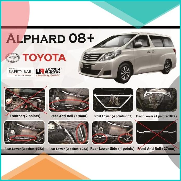 PAKET Aksesoris Stabiliser ULTRA RACING Lower bar Alphard Vellfire 08+