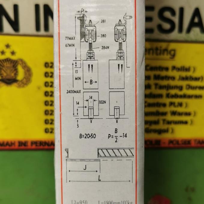 Rel Pintu Geser J5 240 Cm / Rel Pintu Sliding