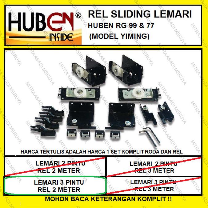 Huben Rg99 Rg77 3 Pintu 2 Meter Rel Sliding Lemari Rel Yiming