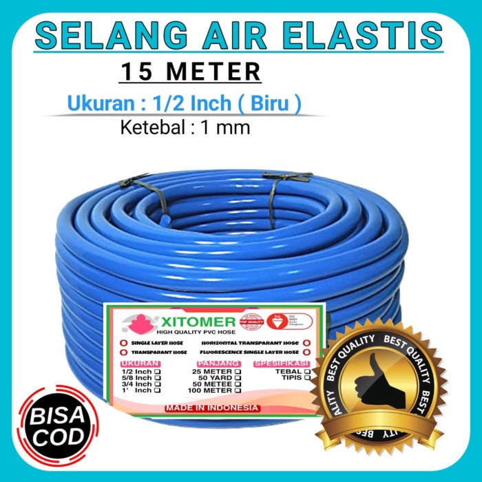 Selang Air 15 Meter Elastis Selang Taman Kebun / Selang Air 1/2 Inch