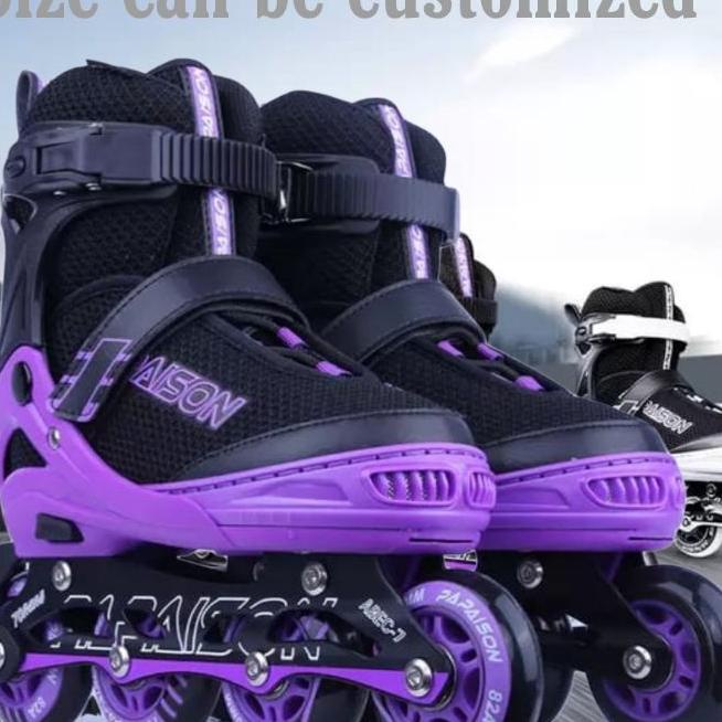 Sepatu Roda Anak & Dewasa, Inline Skates Ungu & Hitam.
