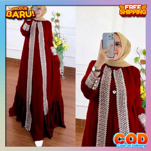 Trebaru Sarii Murah Premium Buju Import Modern Syarii Bahan Tebal Long Dreas Remaja Kekinian Bj Gamm