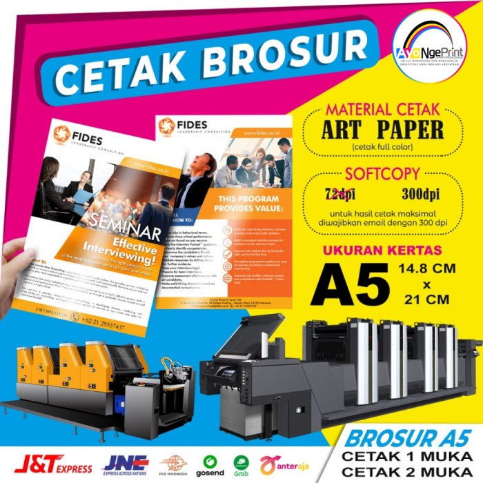 

Cetak Brosur A5 Murah 1 Muka / 2 Muka 14.8x21 CM Harga Grosir