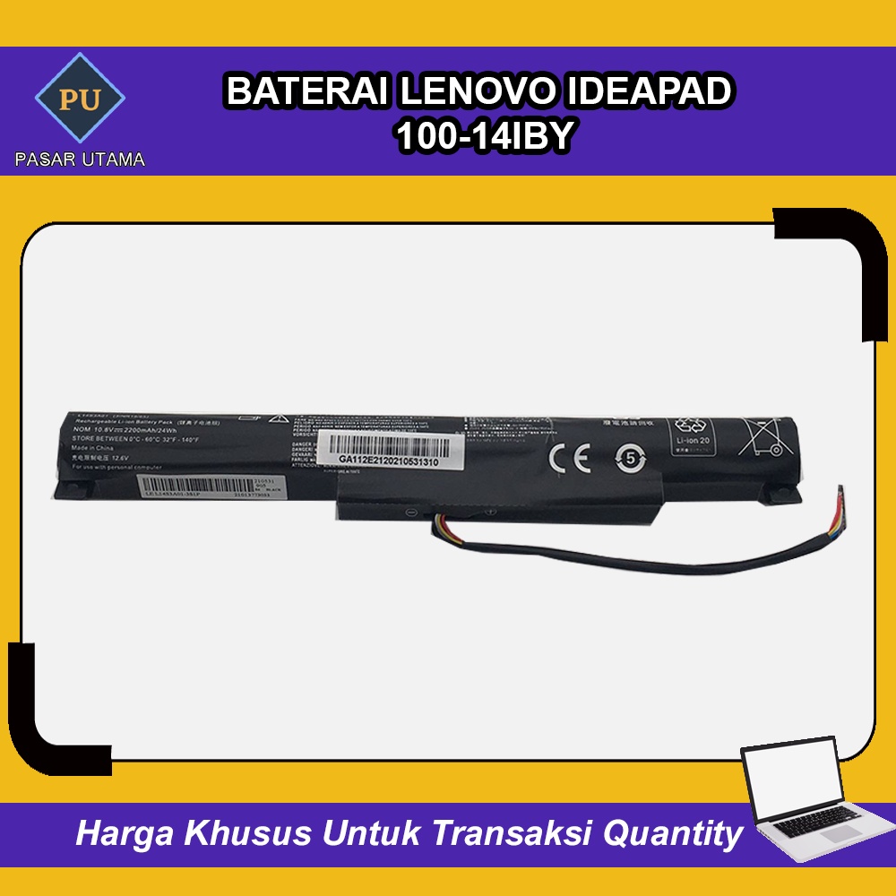 Baterai Lenovo IdeaPad 100-14IBY 100-15IBY L14C3A01