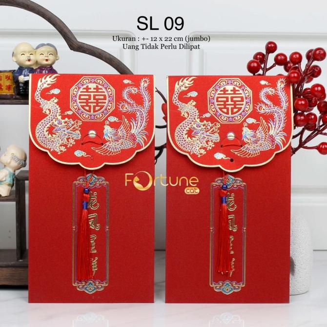 

[IMLEK] Angpao Sangjit Shuang Xi Kawinan Wedding Lamaran Kertas Jumbo Isi 2pcs TERLARIS