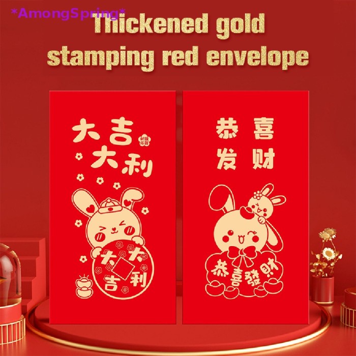 

New! 6Pcs / Set Amplop Angpao Tahun Baru Cina / Imlek Warna Limited