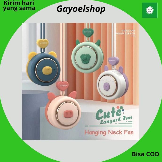 GIVELONG Kipas Angin Mini Kipas Angin Leher Kalung Portable