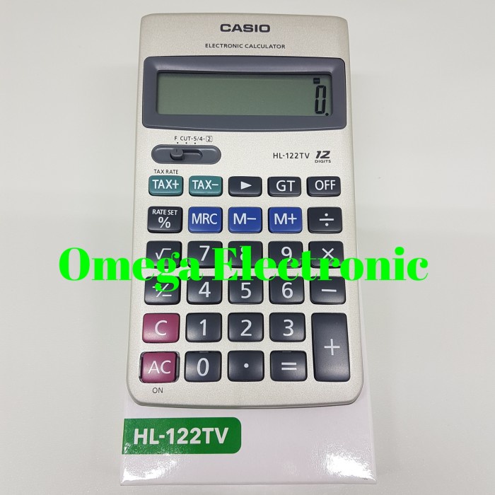 

RESMI CASIO HL-122TV CALCULATOR KALKULATOR 12 DIGITS HL 122 TV ORIGINAL TERBARU