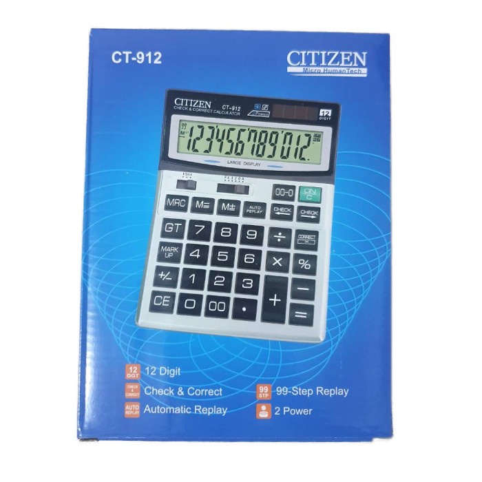 

KALKULATOR CITIZEN CT 912 - KALKULATOR BESAR - KALKUATOR 12 DIGIT ORIGINAL TERBARU