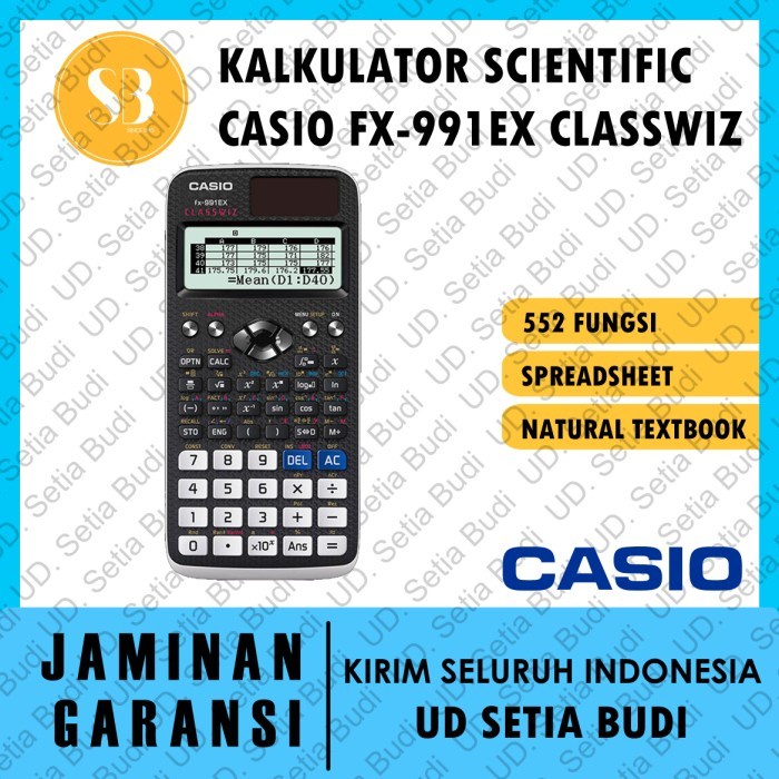 

KALKULATOR SCIENTIFIC CASIO FX-991EX CLASSWIZ ASLI DAN BERGARANSI ORIGINAL TERBARU