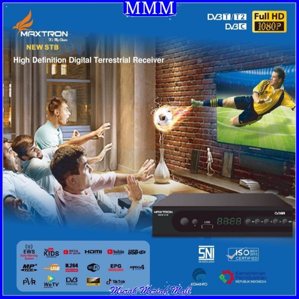 MMM Set Top Box STB DVB T2 MAXTRON Receiver TV Tabung Analog Ke TV Digital Full HD 1080P Mini Versio