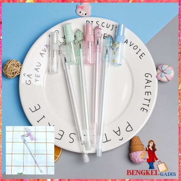 BG Pena Gantungan Botol Parfum Unik Black Ink Gel Pulpen  Gel Bolpen Gel Pastel Alat Tulis Sekolah K