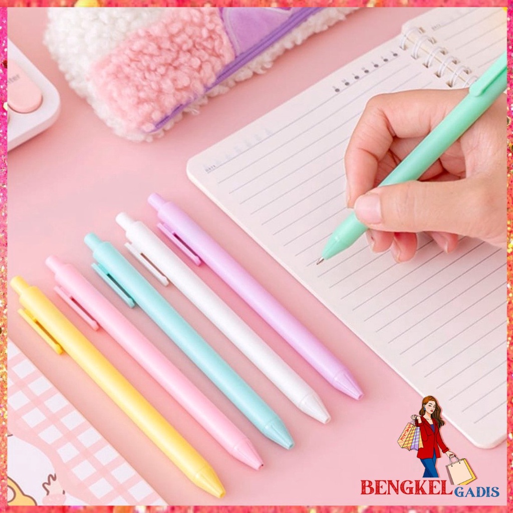 

Pena Cetekan Macaroon Pulpen Warna Pastel Tinta Hitam Alat Tulis Sekolah Kantor Pen Warna Warni Bolpoint Polos