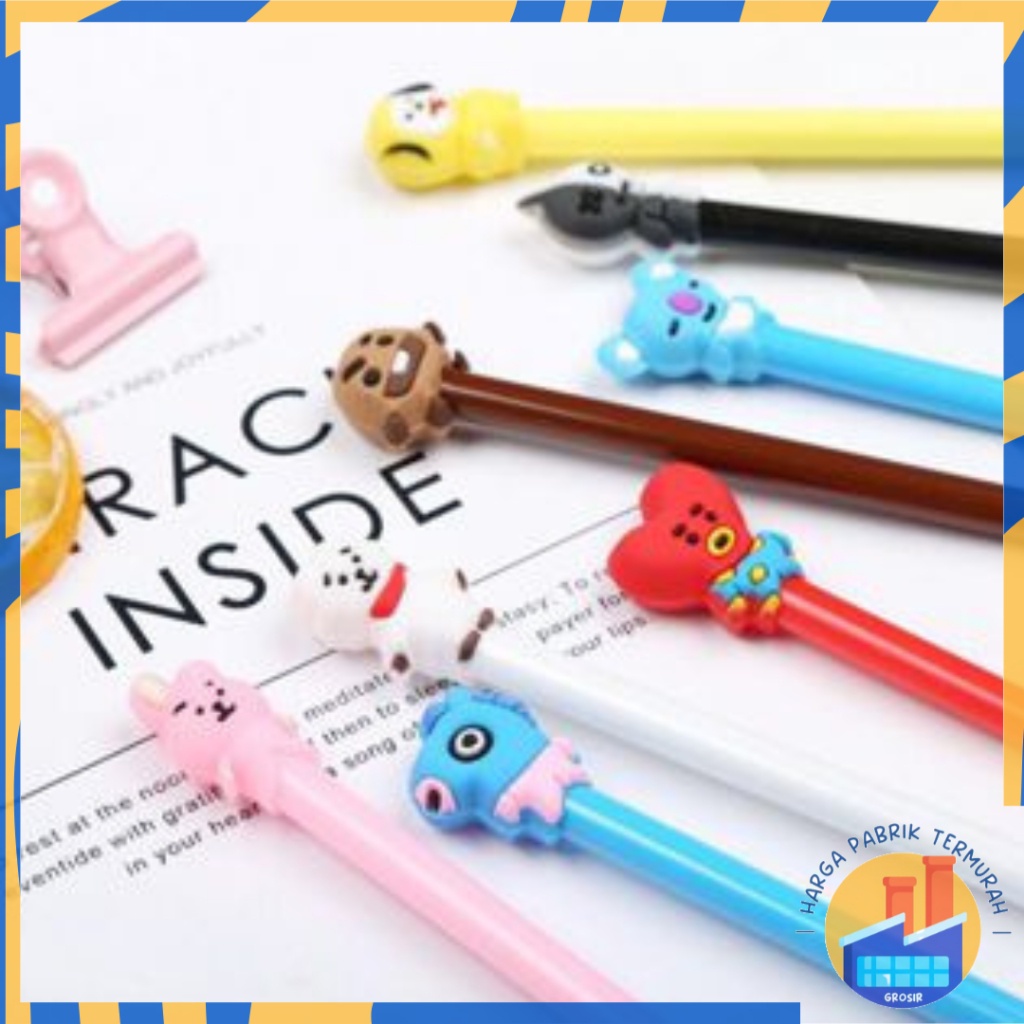 

HPT Pena Karakter ARMY Black Ink Gel Pulpen Murah Gel Bolpen Gel KPOP Alat Tulis Sekolah Kantor Murah