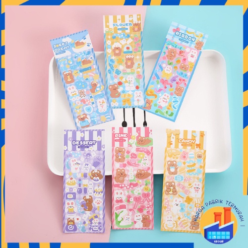 

HPT STICKER WATERPROOF KARTUN BEAR RABBIT HOLOGRAM STIKER MOTIF KARTUN BERUANG DAN KELINCI KOREA LUCU ANTI AIR DEKORASI HANDBOOK SCRAPBOOK DIY STICKER BOTOL MINUM TUMBLR VIRAL LUCU MURAH CANTIK