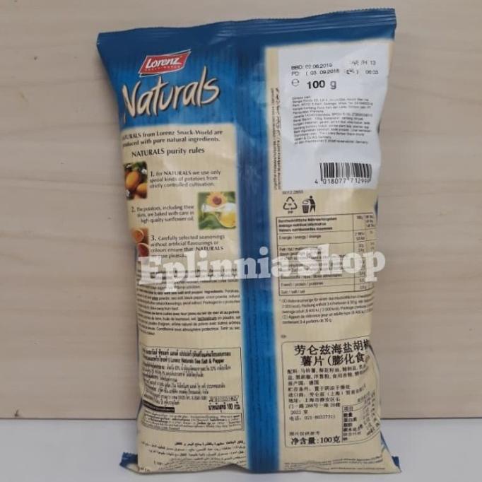 

NEW PRODUK LORENZ NATURAL SEA SALT & PEPPER CHIPS 100GR SNACK IMPORT !!!!!