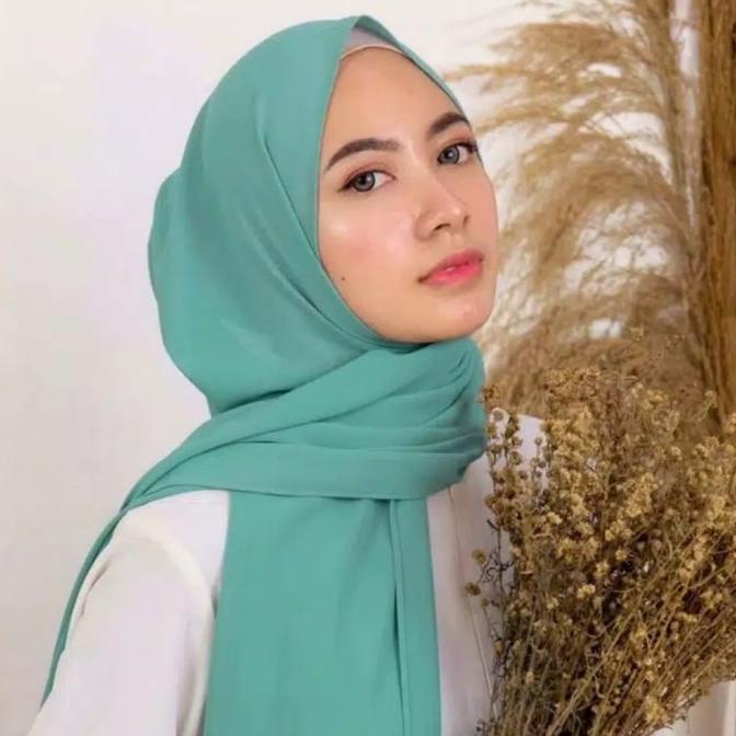 Trend Pashmina Ceruti Babydoll Shawl Polos - Hijau Tosca Limited Edition