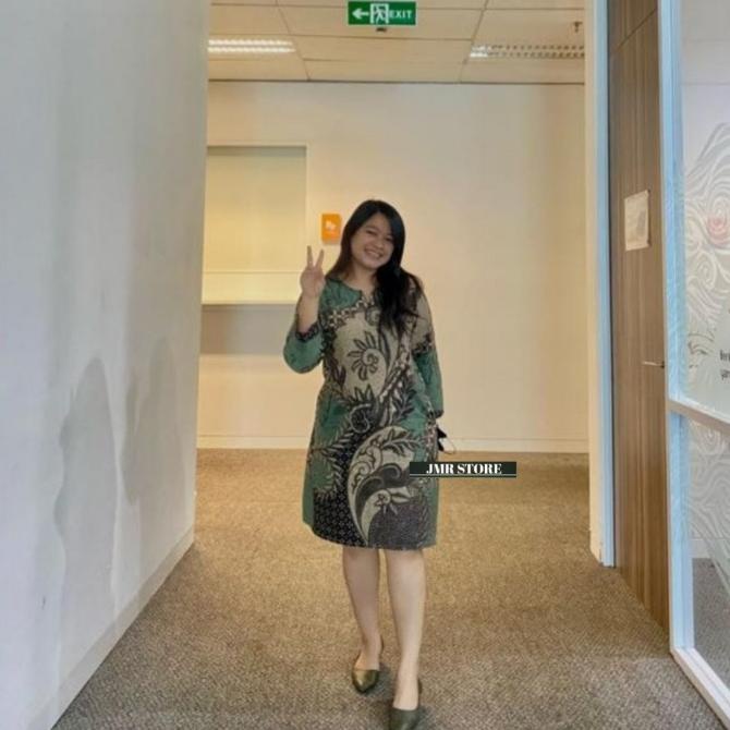 New Qistina Batik Dress Batik Seragam Couple Batik Premium B1130 Berkualitas