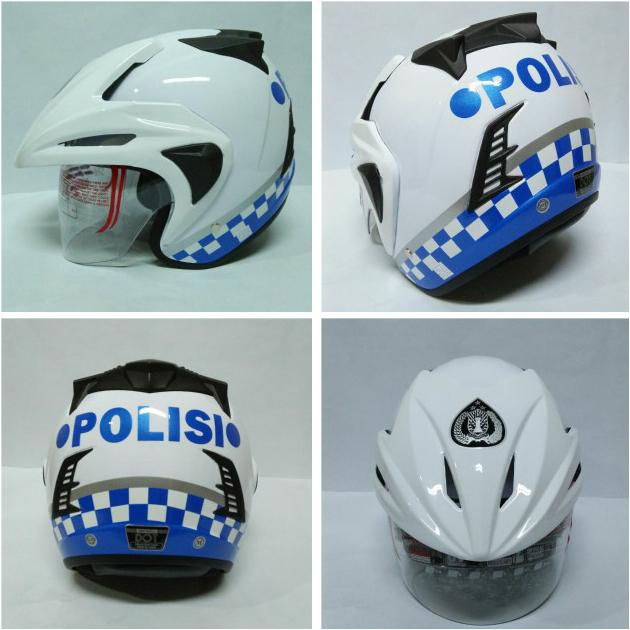 HELM POLISI HELM POLANTAS THI WHITE POLISI HELM SNI DAN ORIGINAL