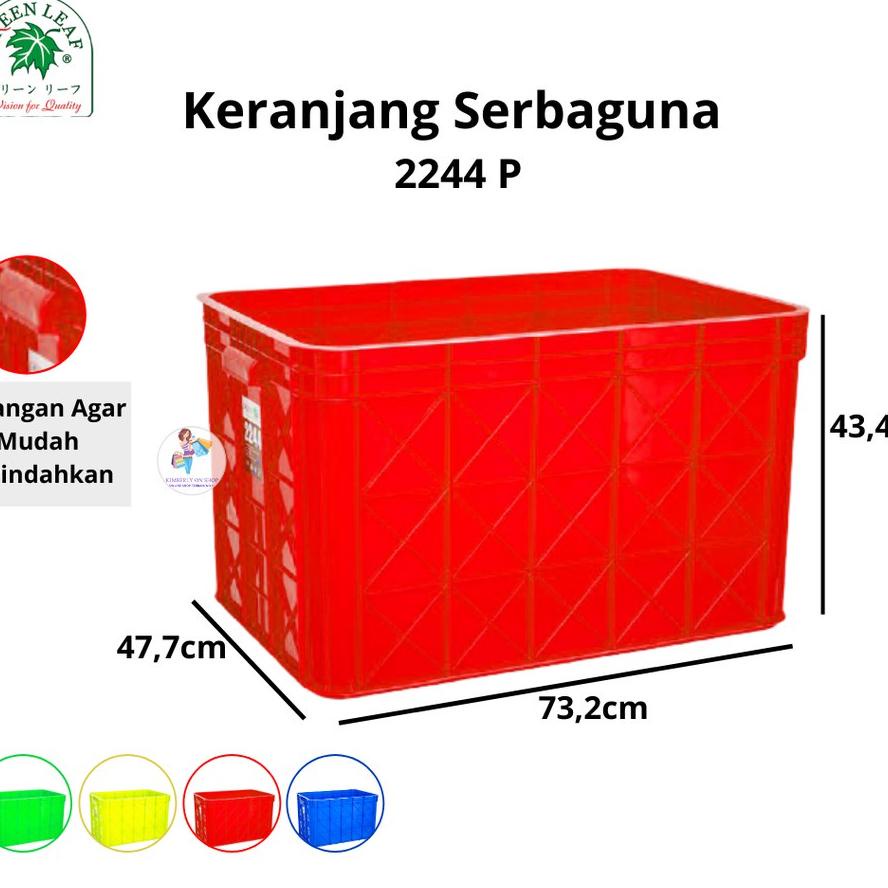 Keranjang Industri Container Box 2244 P Green Leaf