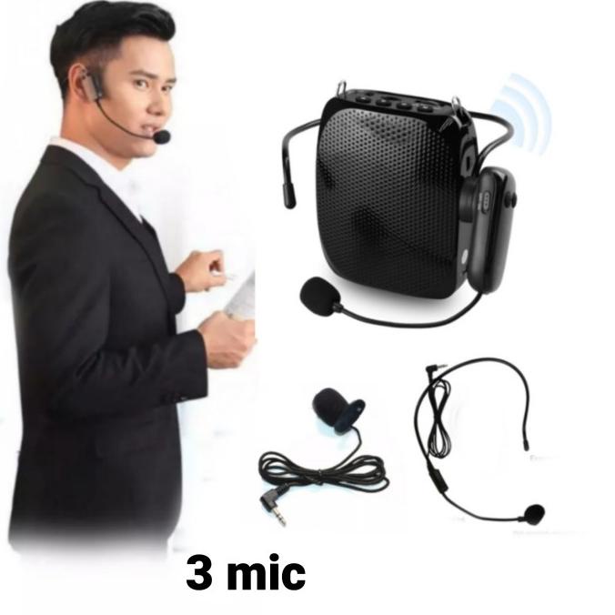 sky megaphone wireless speaker pinggang mikrofon mic jepit bando yoga