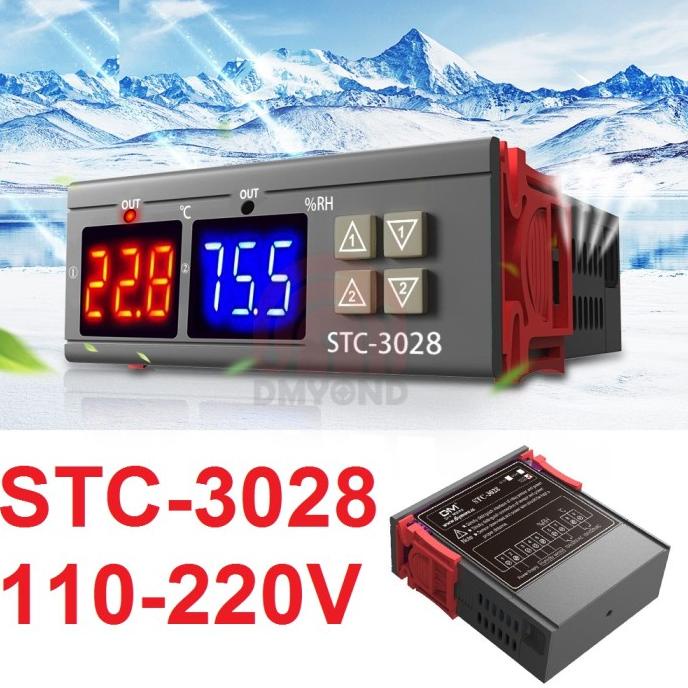 Thermostat Hygrostat Digital STC-3028 STC-1000 atur Suhu Kelembaban