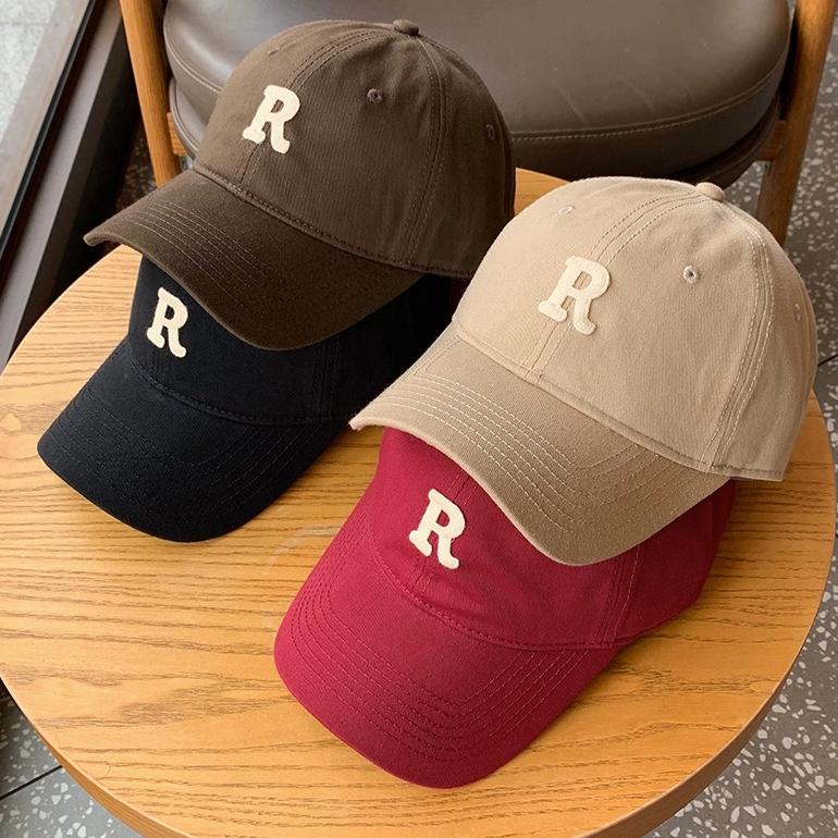 Terlaris Topi Baseball Premium Quality Motif Huruf R Cute Design Warna Nyaman Hat Bahan Katun Distro