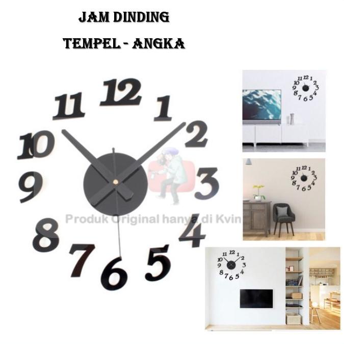 Jam Dinding Aesthetic Tempel Besar Digital Unik Kaligrafi Custom Karakter Tembok Jumbo 3d Kecil Diy 
