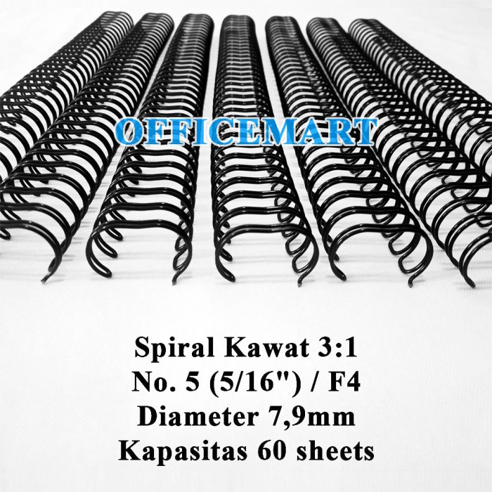 

Spiral Kawat F4 3:1 No. 5 (5/16") JBI - Hitam (Box Isi 100 Batang)