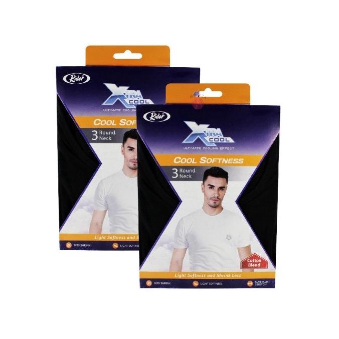 Kaos Dalam Xtracool Pria T-Shirt - Round Neck - RIDER R886BP R886BWH -
