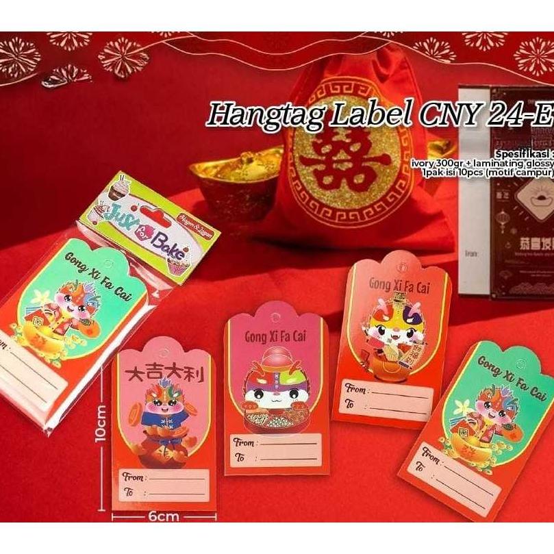 

CR - Hangtag Label CNY 24 E| Dekorasi Dus Kue| Gantungan Box Kue Edisi Imlek ( 1 Bal 24 Pak ) TERLARIS