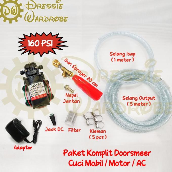Paket Pompa DC Komplit Cuci AC Motor Mobil Jet Cleaner Siap Pakai