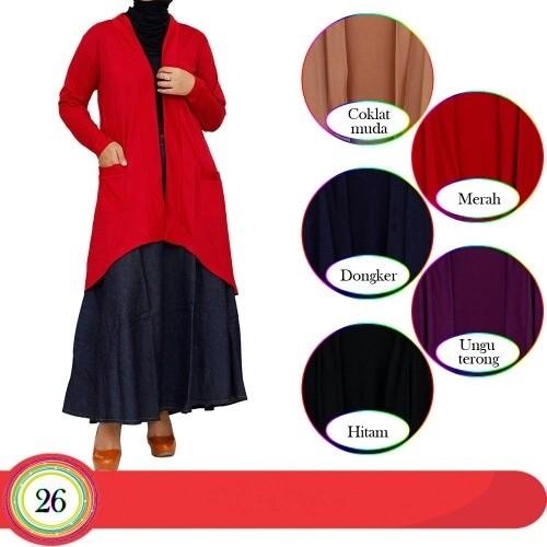 BISA COD - LONG CARDI CARDIGAN OUTER CARDIGAN PANJANG BAHAN KAOS POLOS