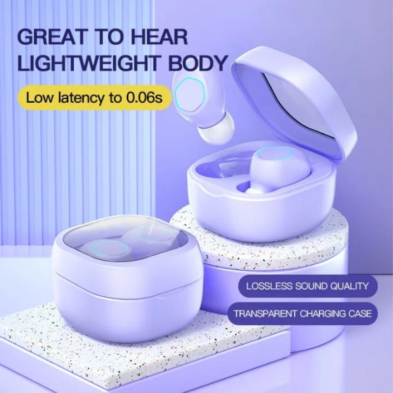 Aolon V21 Earphone Bluetooth Headset Full Bass Jernih TWS Earbuds Henset 5.3 Bluetooth Wireless 9D H