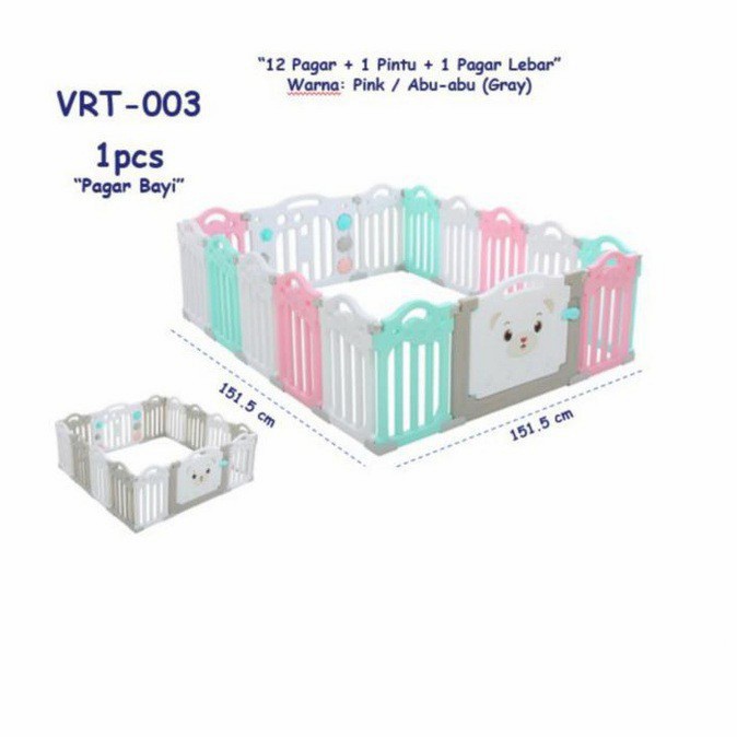 Terbaru Kisubo Vrt003 Baby Fence Pagar Bayi Babyroom / Pagar Bermain Promo Terlaris