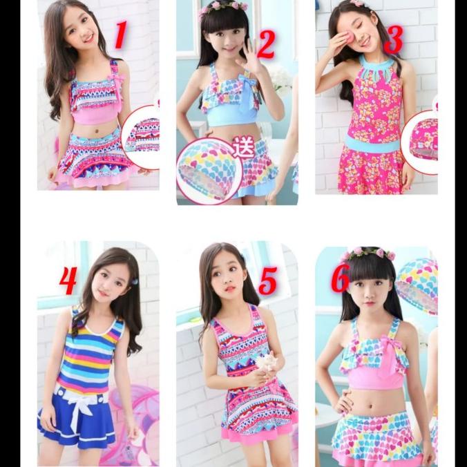 baju renang diving anak cewek motif usia 5-14 tahun