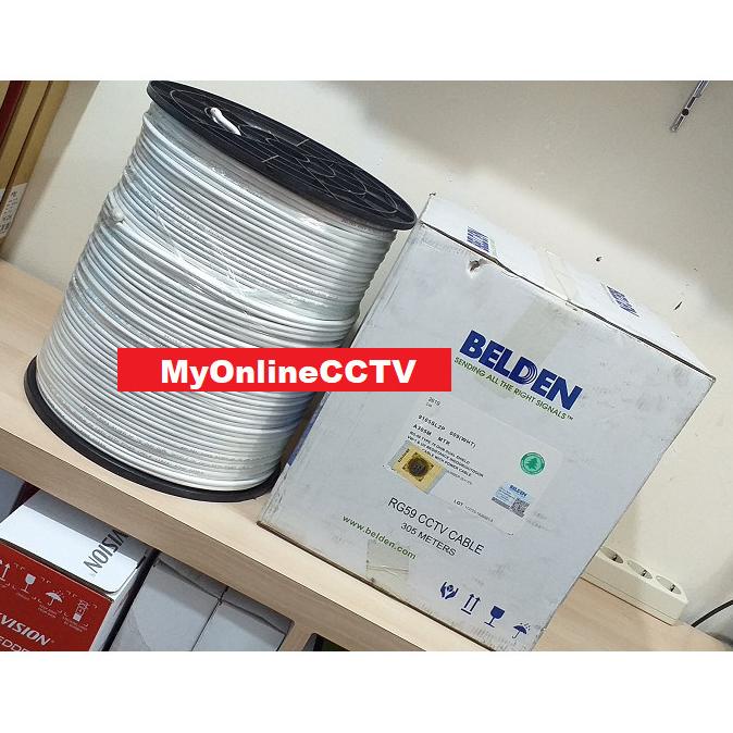 Kabel CCTV Belden 1 Roll 305m Coaxial + Power RG59 RG6 BNC