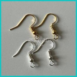 

Sepasang Kait Anting Aksesories Warna Gold Silver Gagang Lengkung 16no