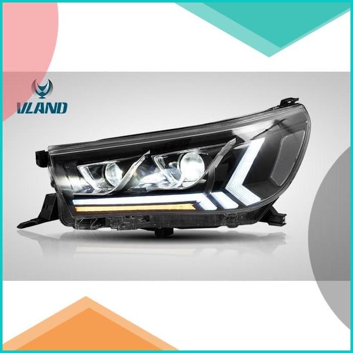 Aksesoris Headlamp lampu Headlights LED Vland YZ Toyota Hilux Revo 15+