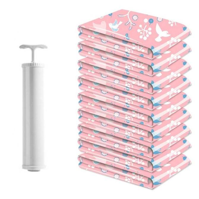 Plastik Vacuum Bag Vacum Baju Vakum Pakaian Travel 10 Pcs Gratis Pompa