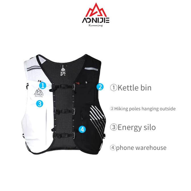 Aonijie C9116 Hydration Backpack Vest - 10L Trail Running - BLACK