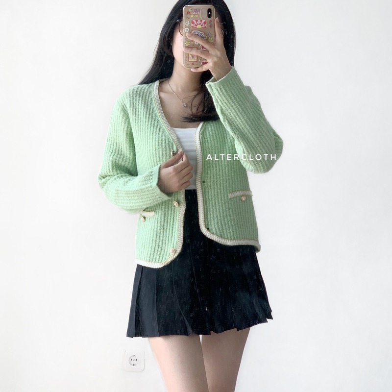[AMAZED PEOPLE] alter.cloth - CARRA OUTER Atasan Wanita Lengan Panjang Kardigan Korea Premium Knit